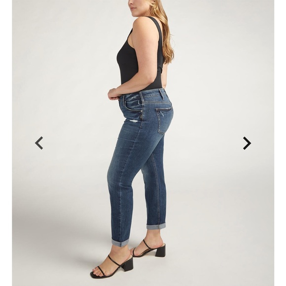 🆕 NWT Silver Jeans Boyfriend Mid Rise Slim Leg Jeans, 14/29 - Picture 5 of 13